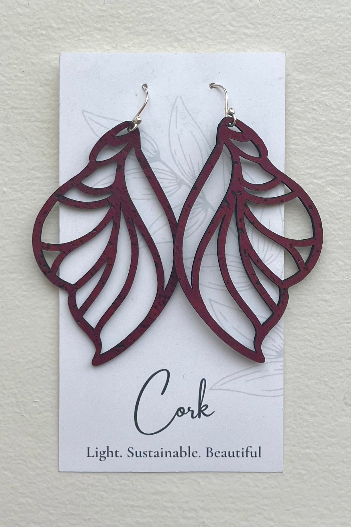 Fairy Wing Shaped Cork Earrings