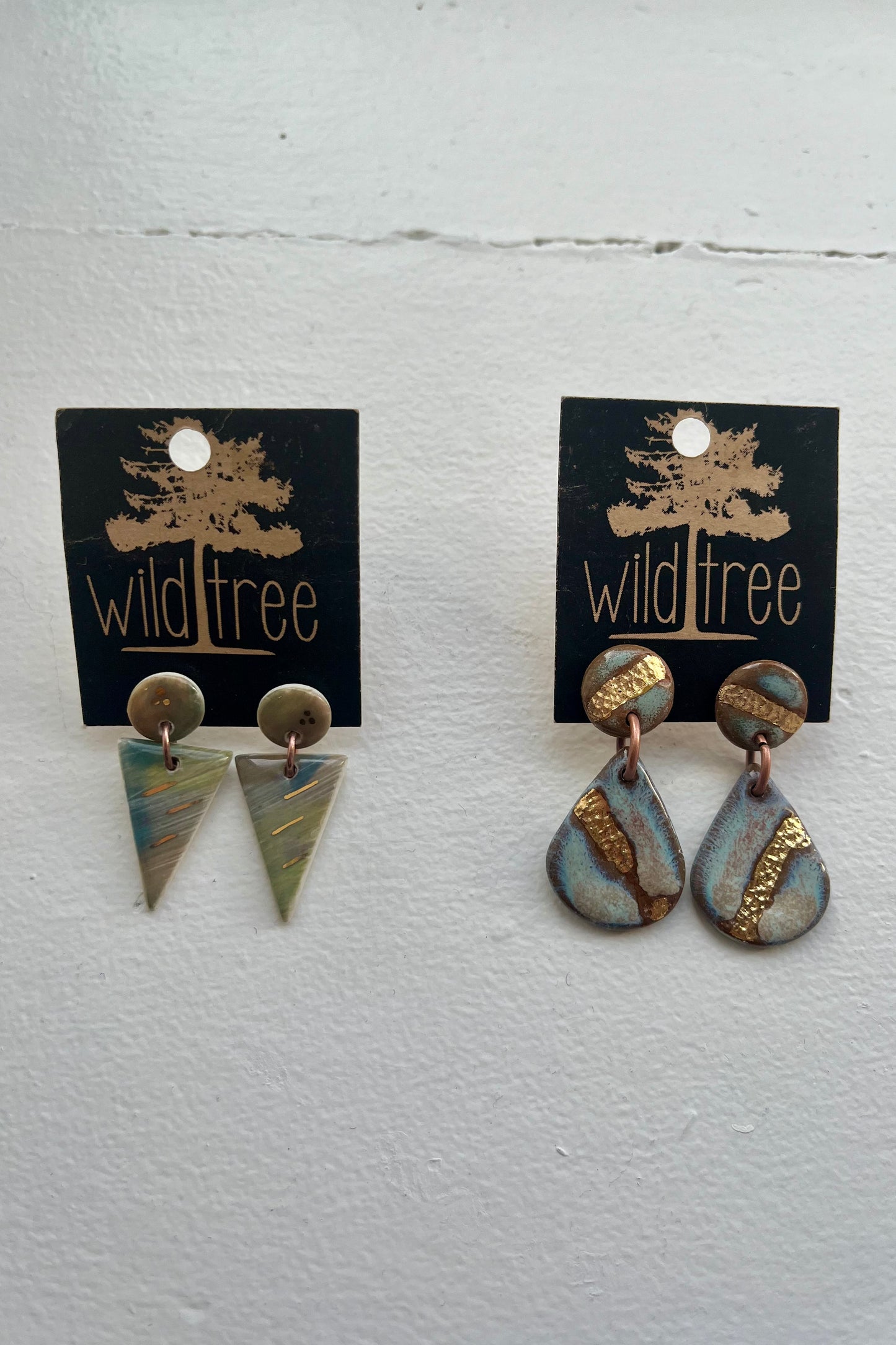 Ceramic Stud Dangle Earrings