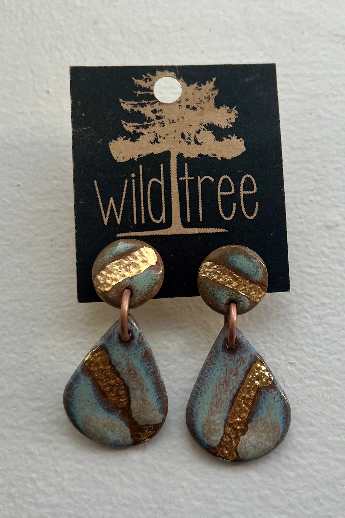 Ceramic Stud Dangle Earrings