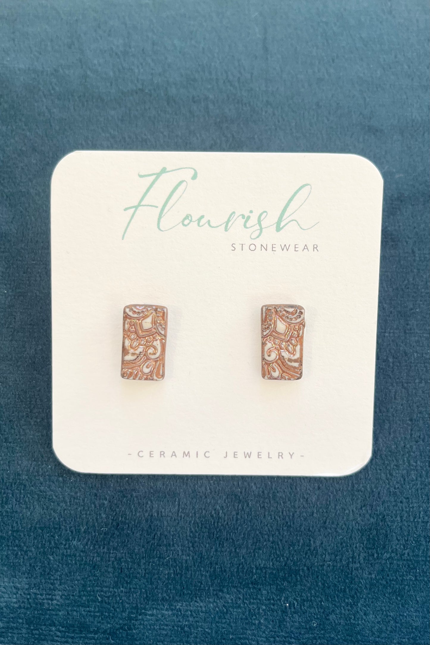 Coffee Rectangle Studs