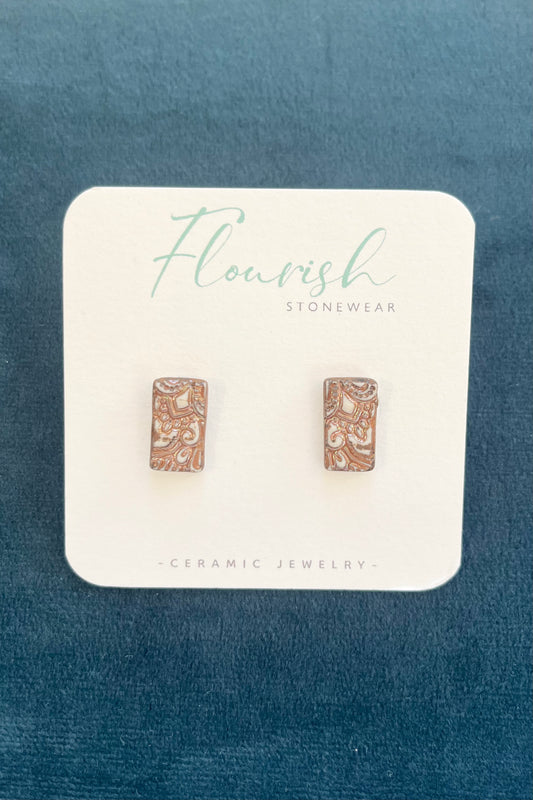 Rectangle Imprint Studs