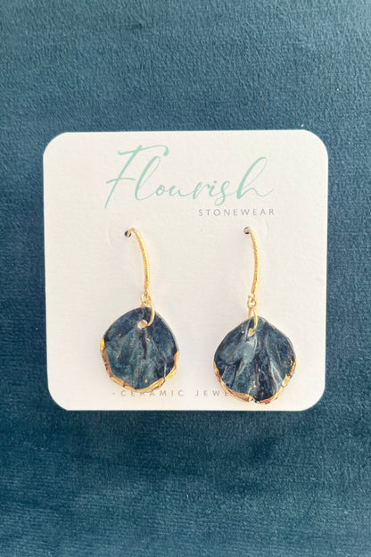 Navy Petal Dangles