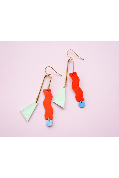 Asymmetrical Squiggle Mobile Earrings