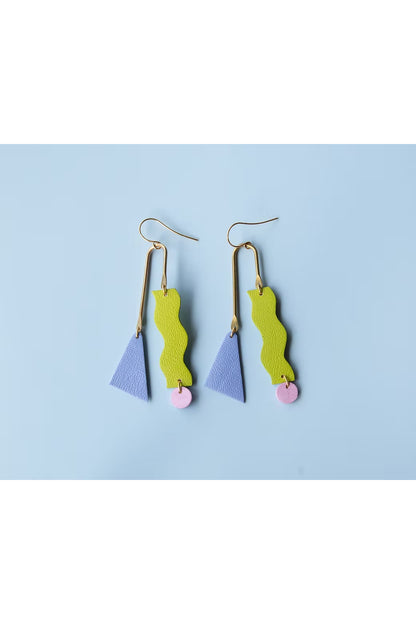 Asymmetrical Squiggle Mobile Earrings
