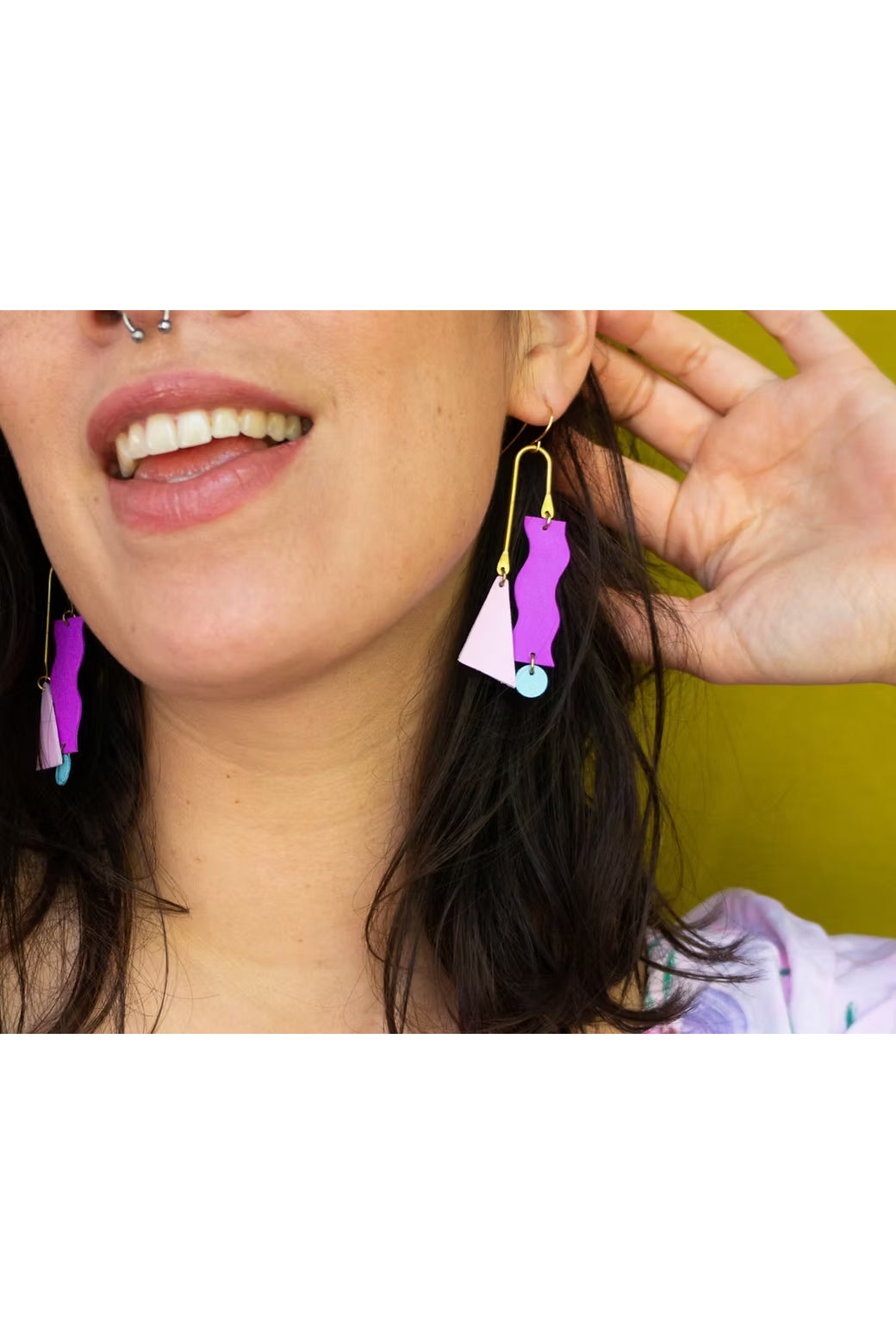 Asymmetrical Squiggle Mobile Earrings