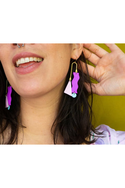 Asymmetrical Squiggle Mobile Earrings