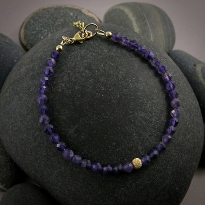 Adjustable Gemstone Bead Bracelets • 14K Gold Fill