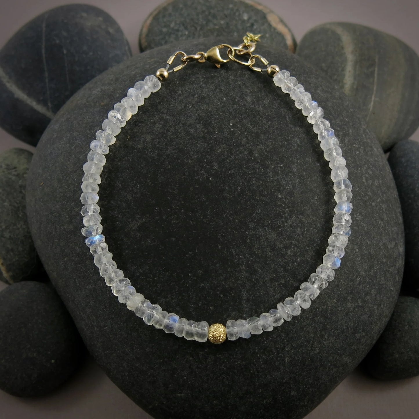 Adjustable Gemstone Bead Bracelets • 14K Gold Fill