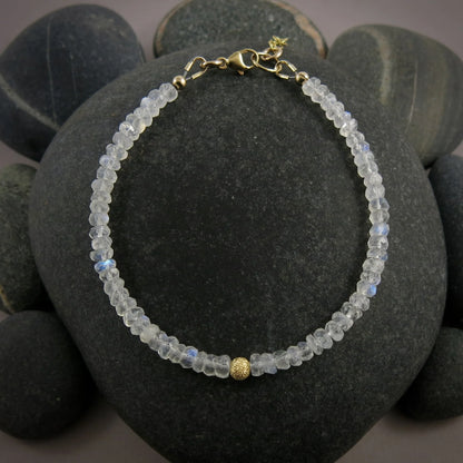 Adjustable Gemstone Bead Bracelets • 14K Gold Fill