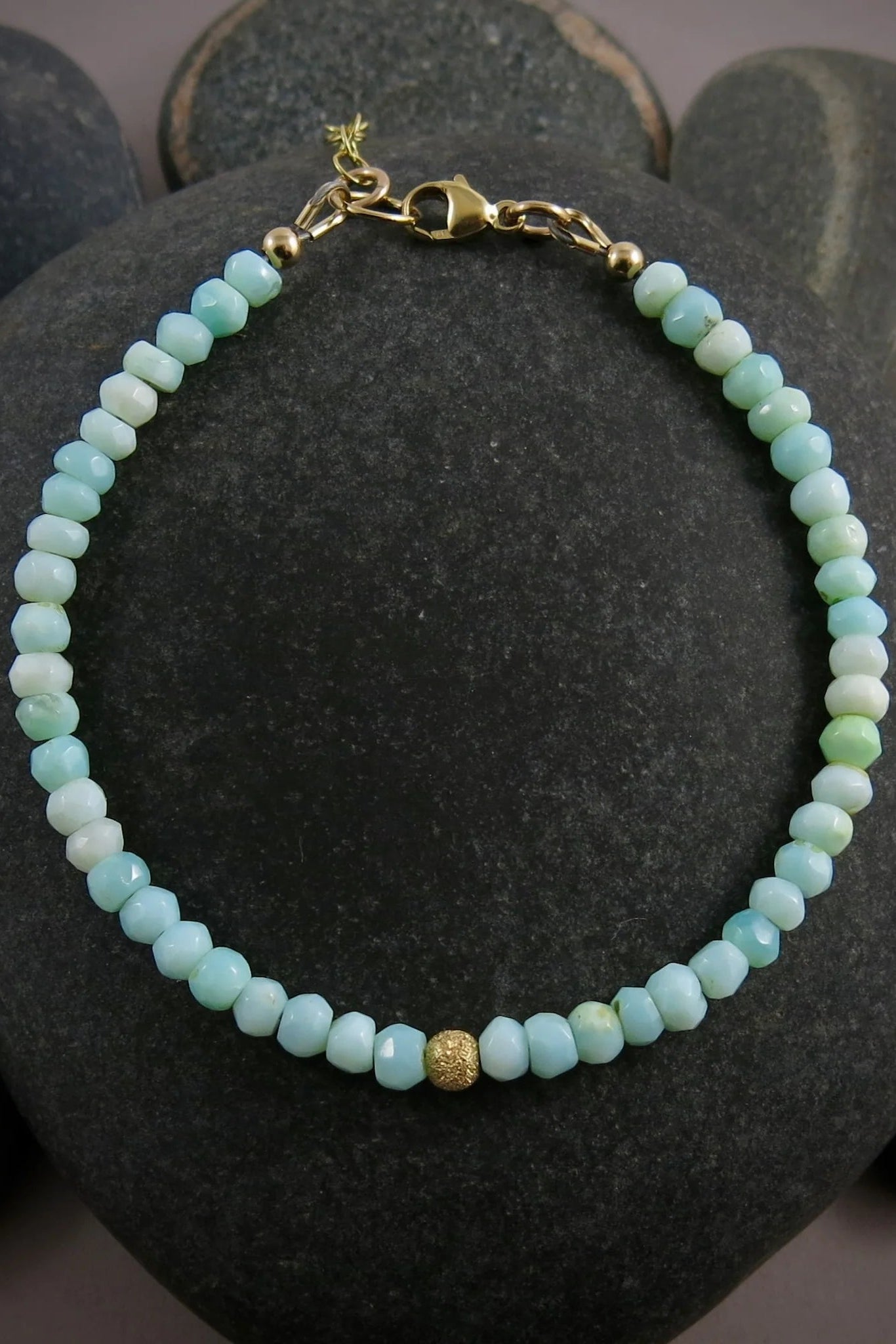 Adjustable Gemstone Bead Bracelets • 14K Gold Fill
