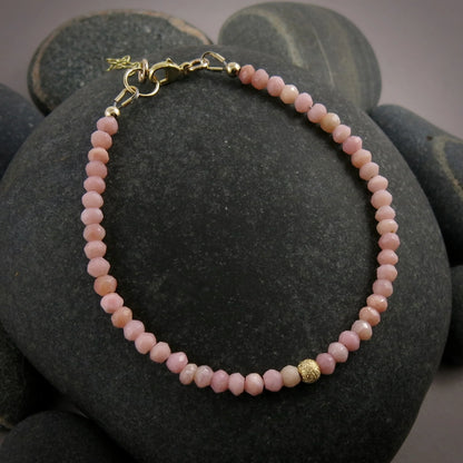 Adjustable Gemstone Bead Bracelets • 14K Gold Fill