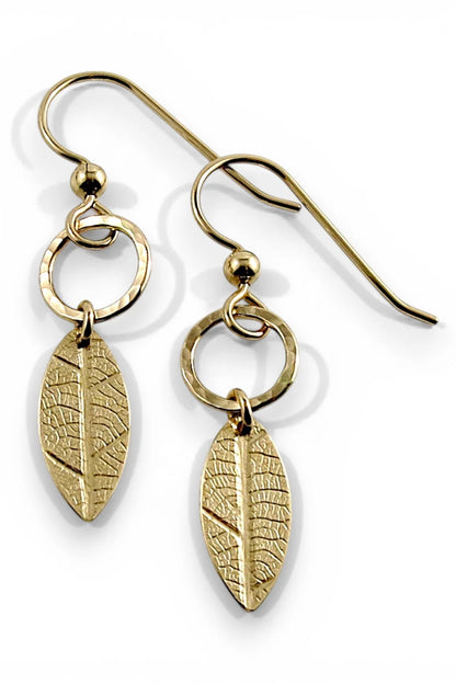 Leaf & Circle Earrings