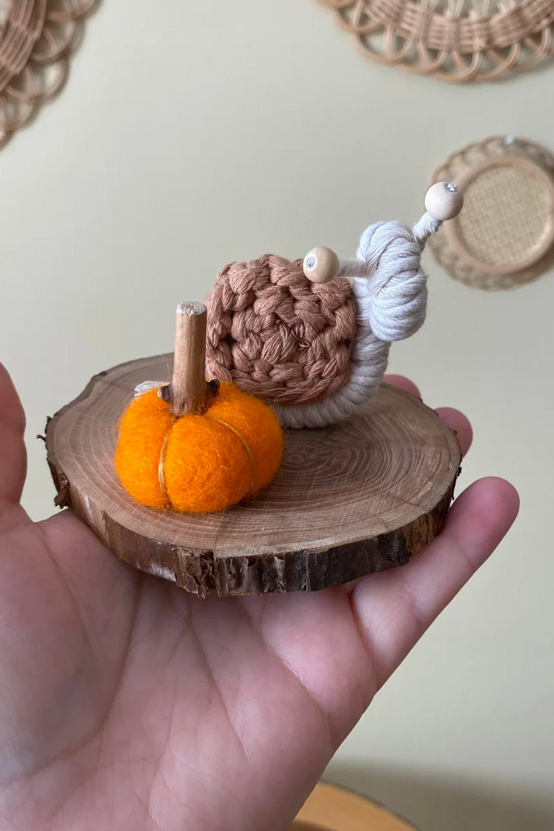 Snail Ornament with Pumpkin by ForgetBKnot