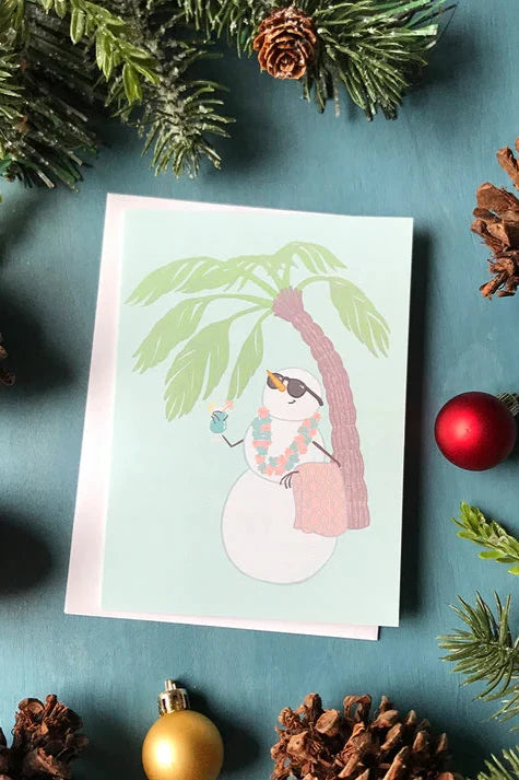 Tropical Snowman Card