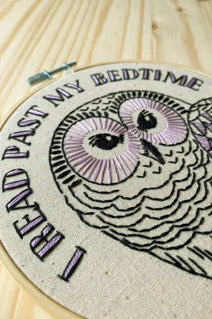 I Read Past My Bedtime Complete Embroidery Kit