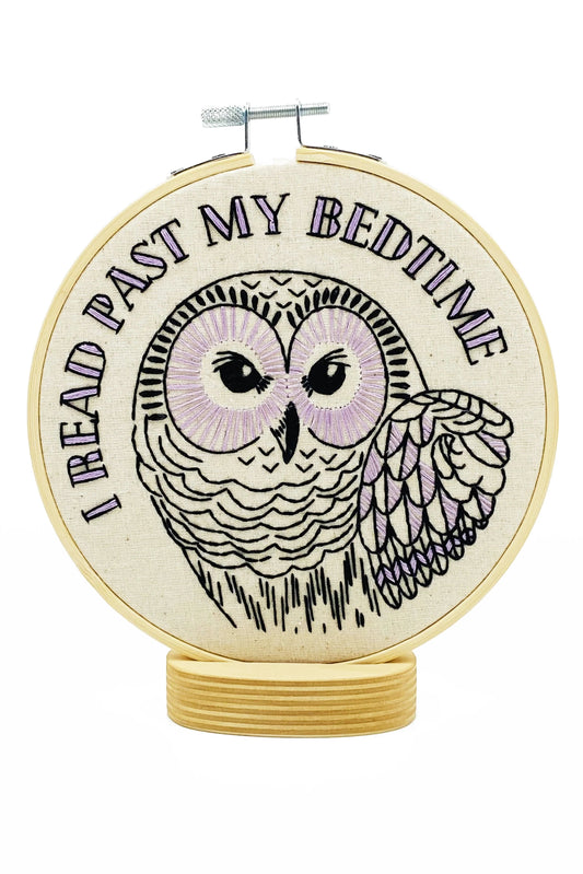 I Read Past My Bedtime Complete Embroidery Kit