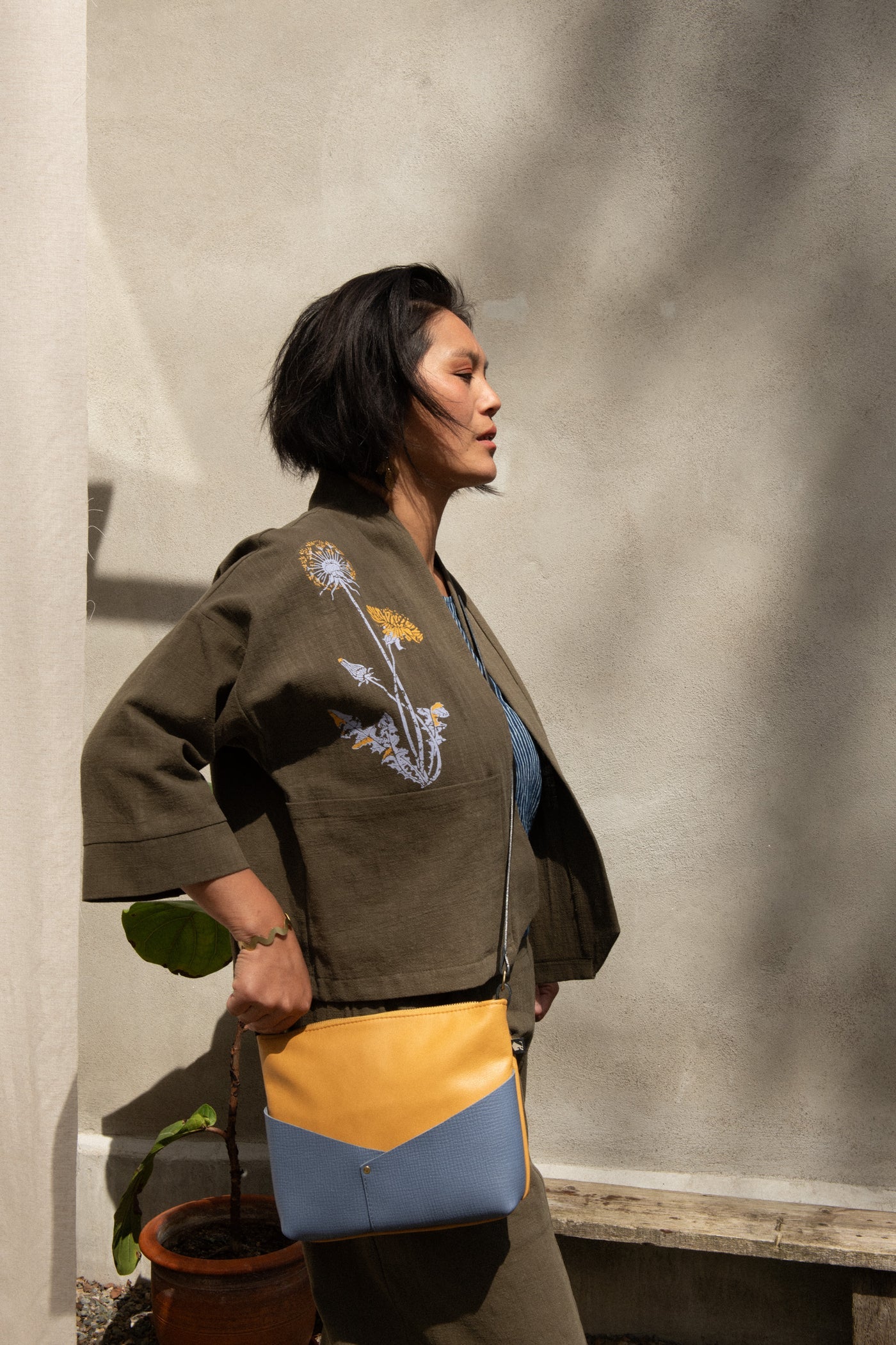 Woodstock Recycled Leather Shoulder Bag