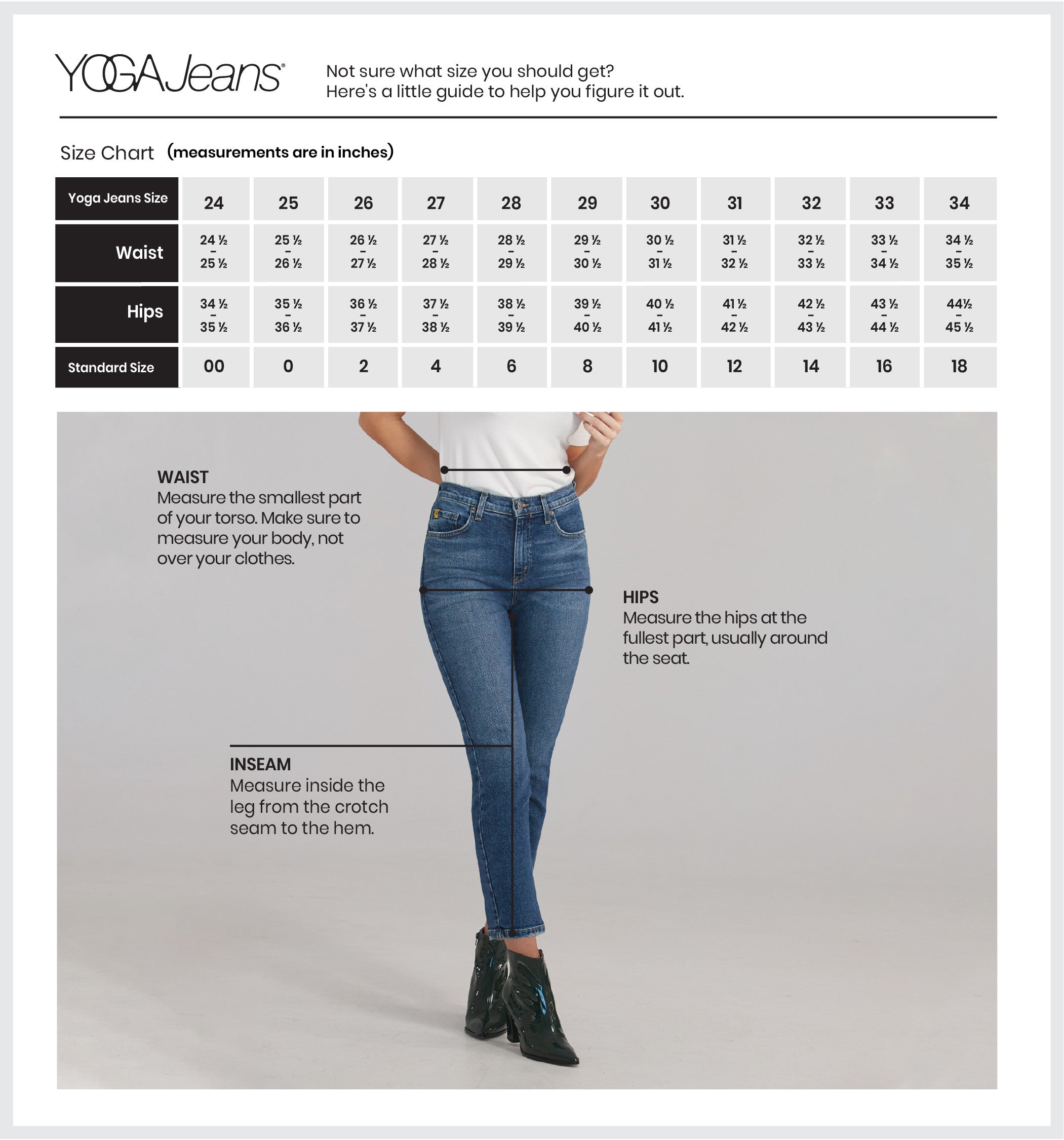 Yoga Jeans Size Chart