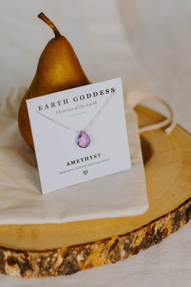 Rhea Necklace Sterling Silver (Single Stone)