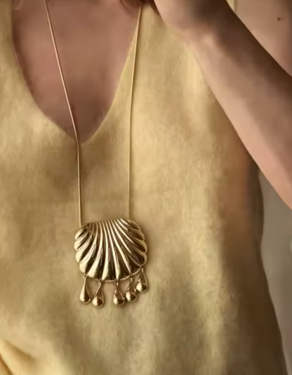 Shell Statement Fringe Pendant-Waterproof