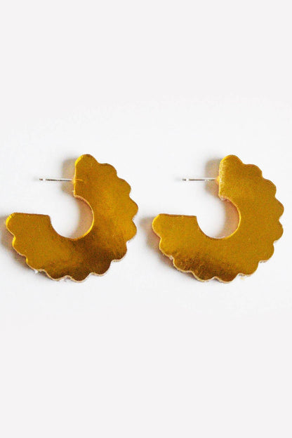 Earrings Scallop Small Hoop