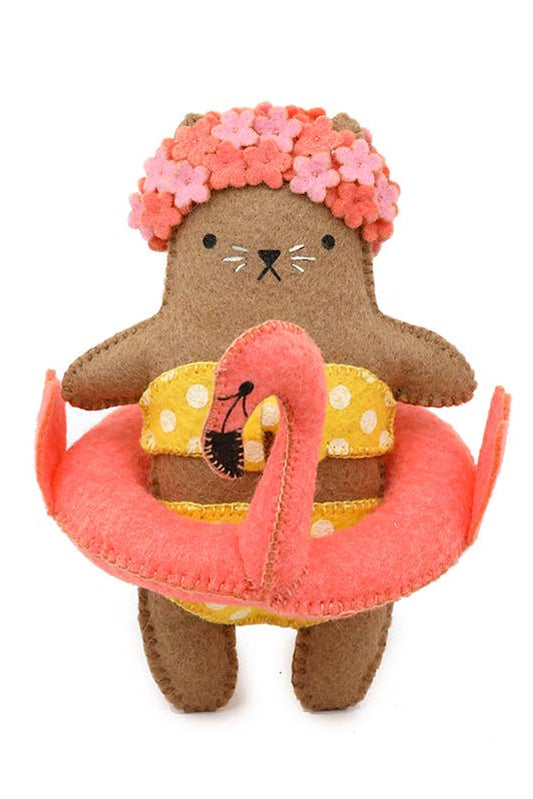 Flamingo Cat Felt Doll Kit