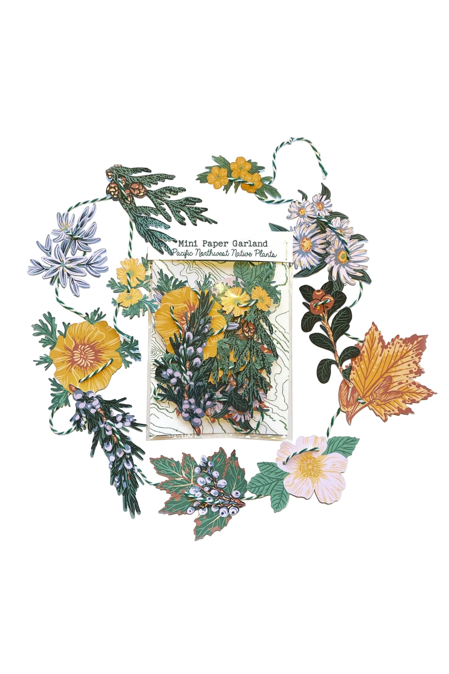 Pacific Northwest Native Plants Mini Paper Garland 