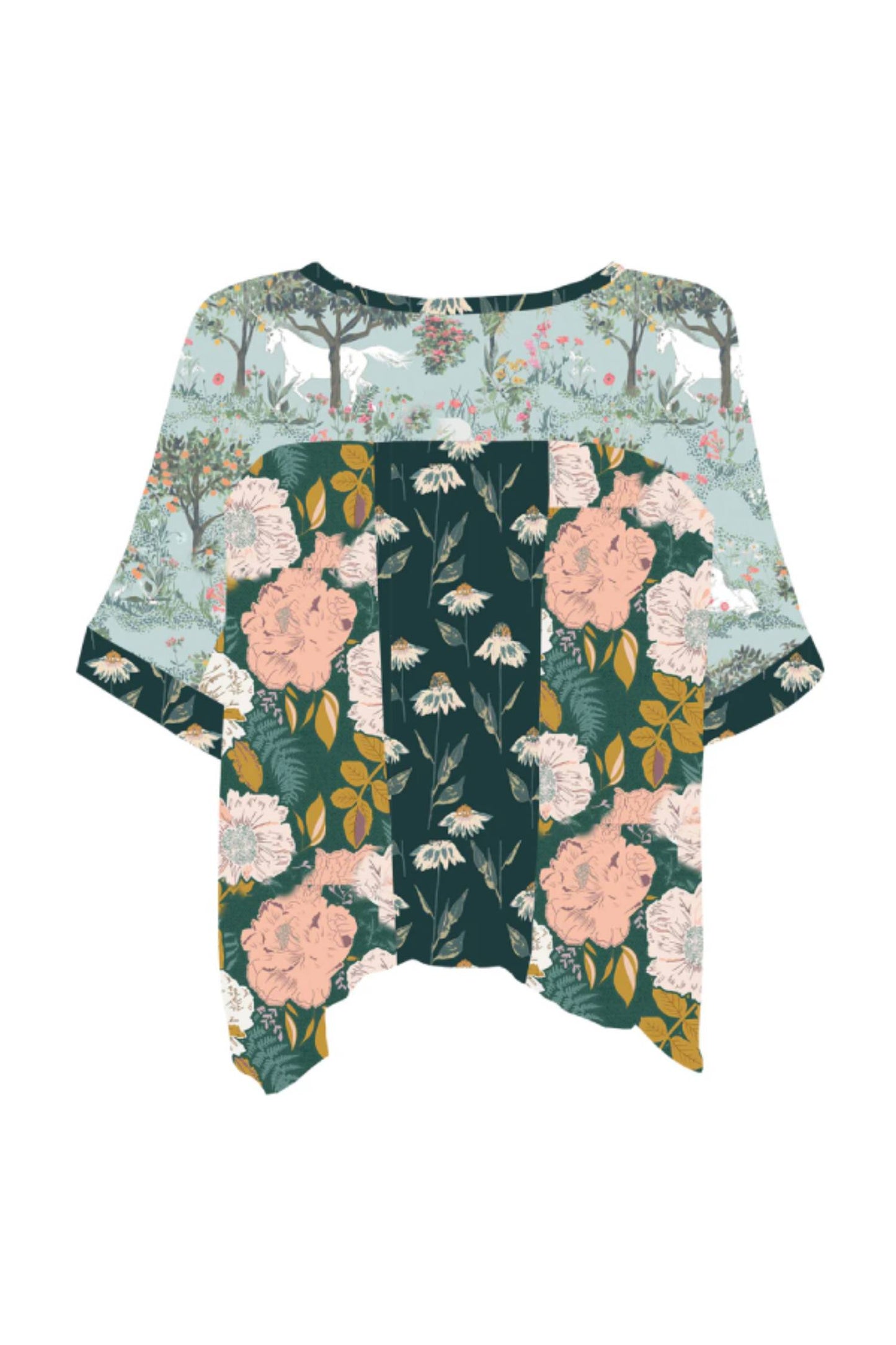 The Chloe Top by Desserts and Skirts in Flora and Fable is shown oh a white background
