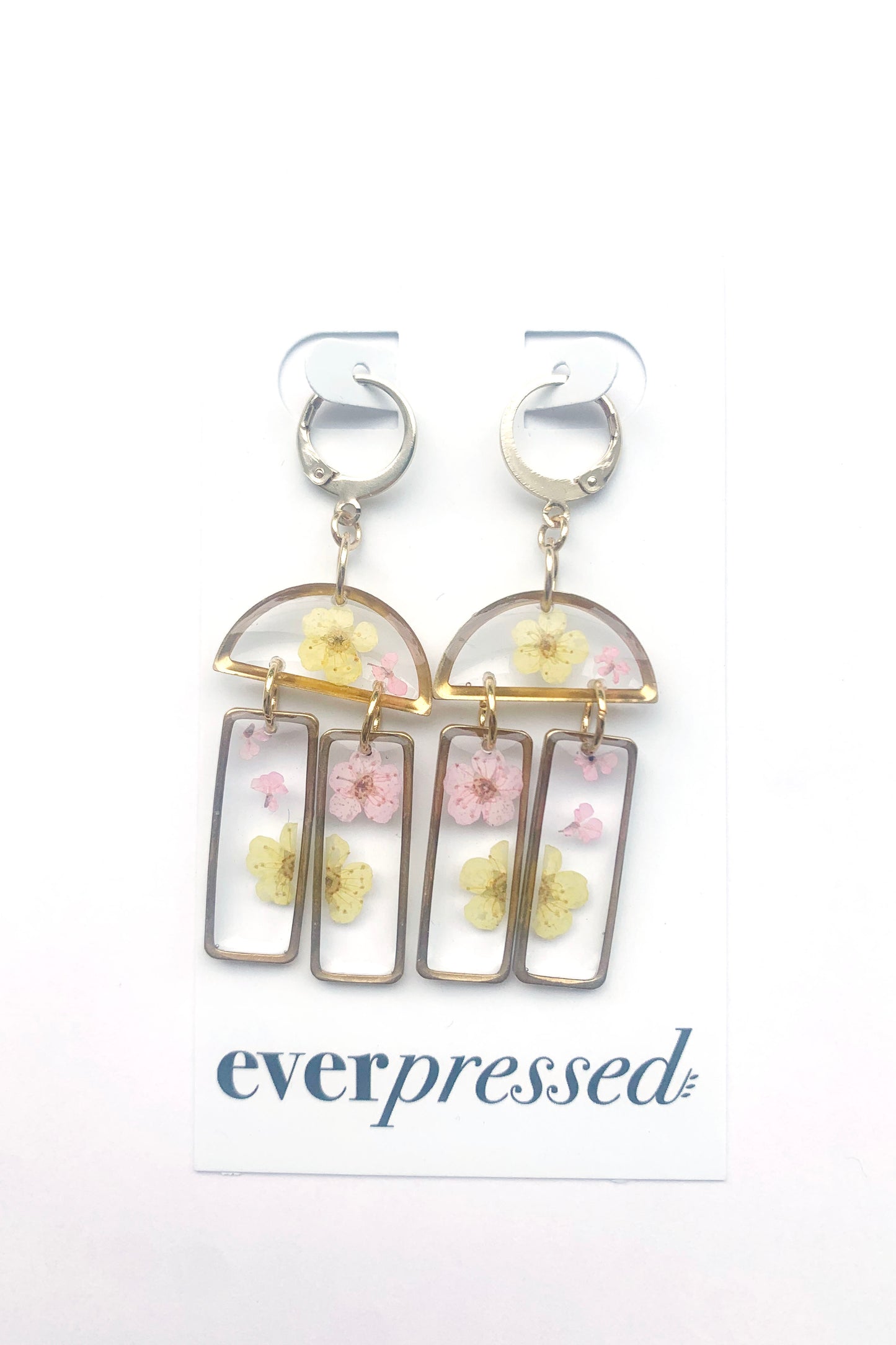 Pressed Flower Multi Shape Dangle earrings