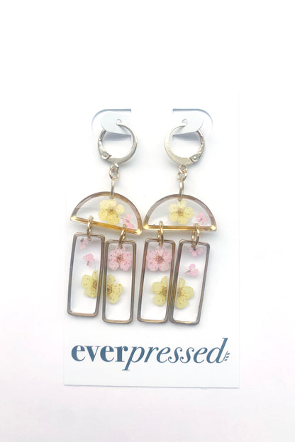 Pressed Flower Multi Shape Dangle earrings