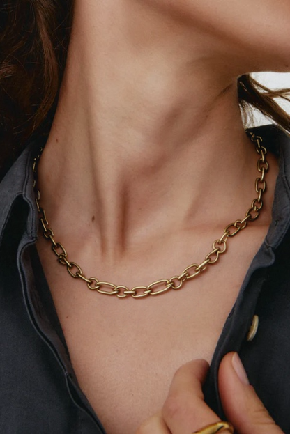 Mixed Link Paperclip Stainless Steel Necklace