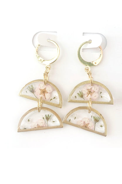 Pressed Flower Med Dangle Earrings - Assorted Shapes