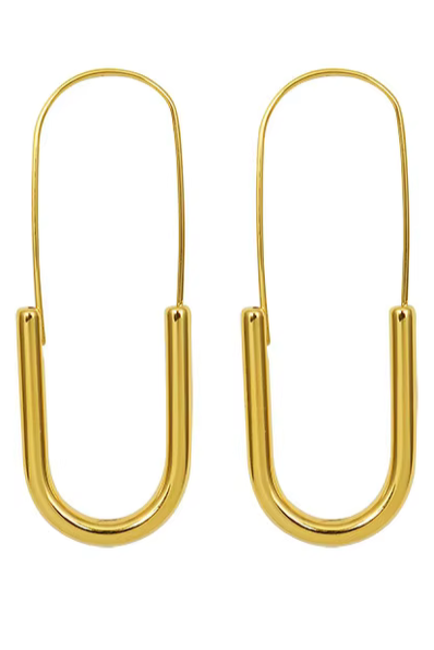 Paperclip Stainless Steel Hoop Earring