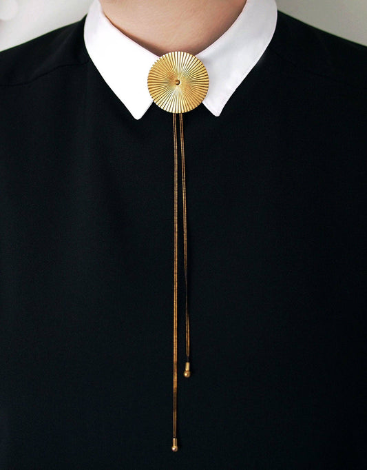 TROLLOP Black & Gold Bolo Tie