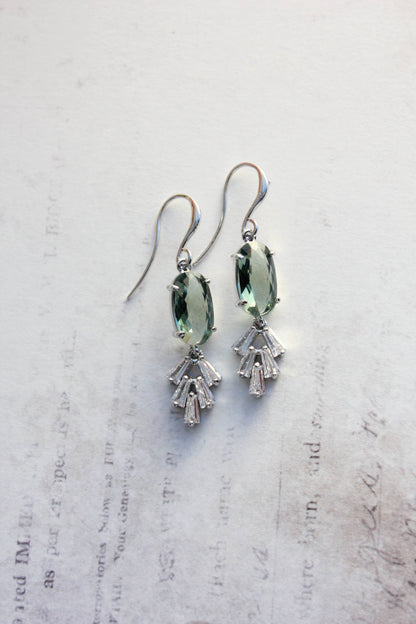 Art Deco Vintage Style Earrings | Sea Green Earrings
