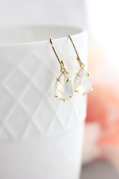 Small Opal Teardrop Earrings