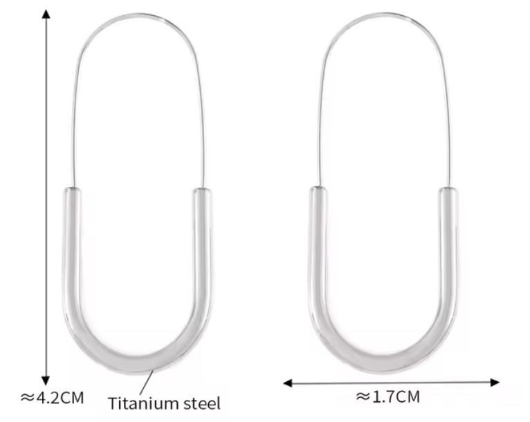 Paperclip Stainless Steel Hoop Earring
