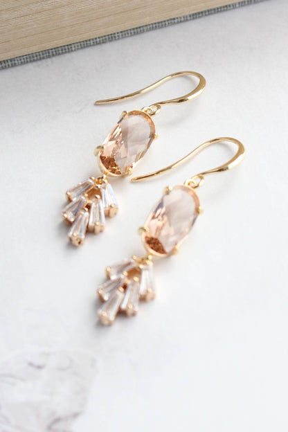 Art Deco Sparkling Leaf Earrings (4 colors)