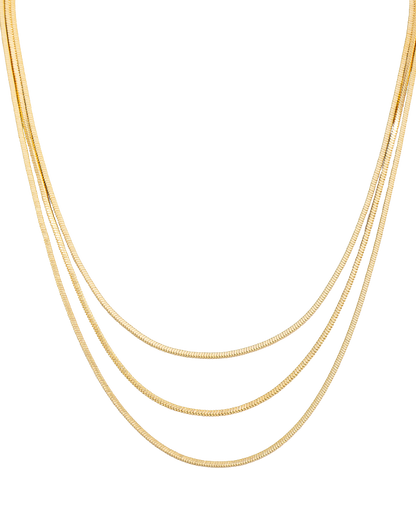 Trippy- 3 layered Necklace Stack- Waterproof- 18K Gold PVD