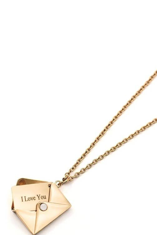 Love Letter 14K Gold Steel Necklace