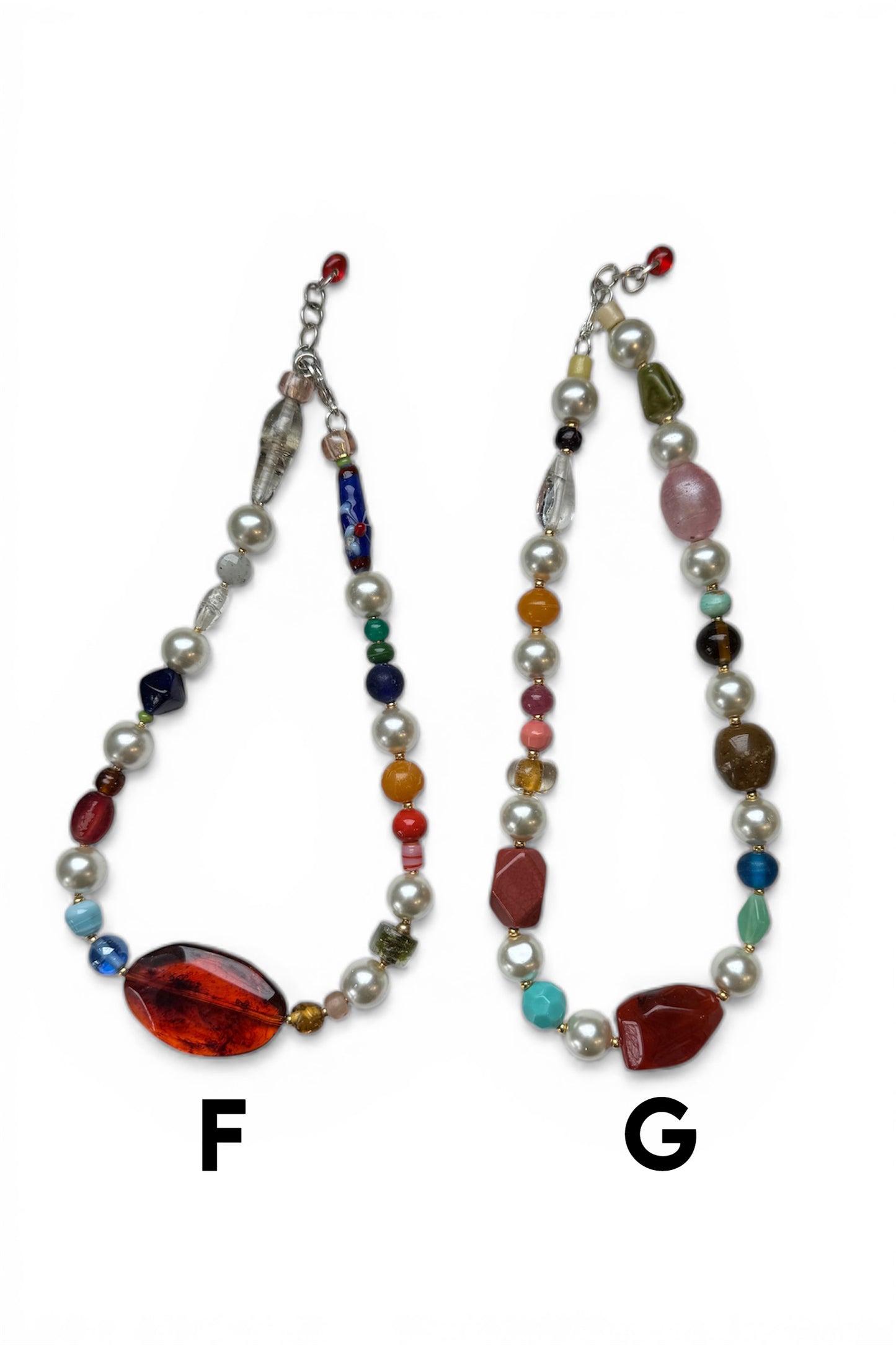 Vintage Glass & Resin, Large Pearl Necklaces