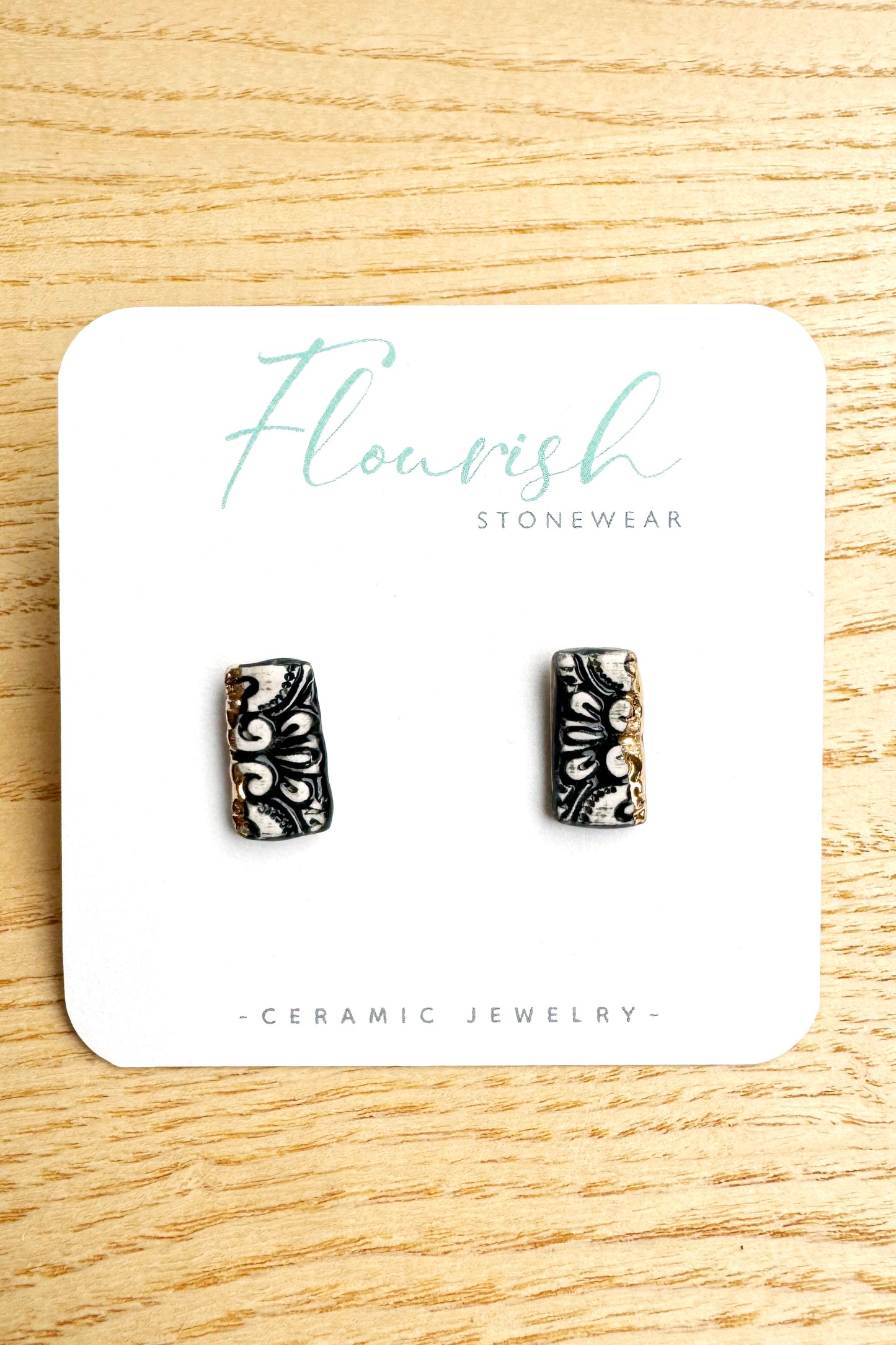 Black Rectangle Studs