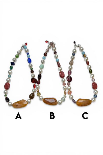 Vintage Glass & Resin, Large Pearl Necklaces