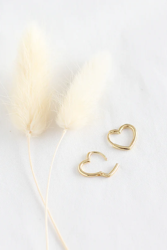 Heart Huggie Hoops