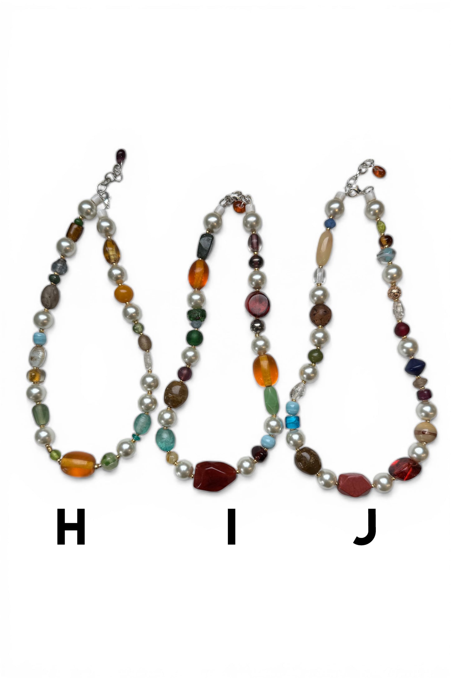 Vintage Glass & Resin, Large Pearl Necklaces