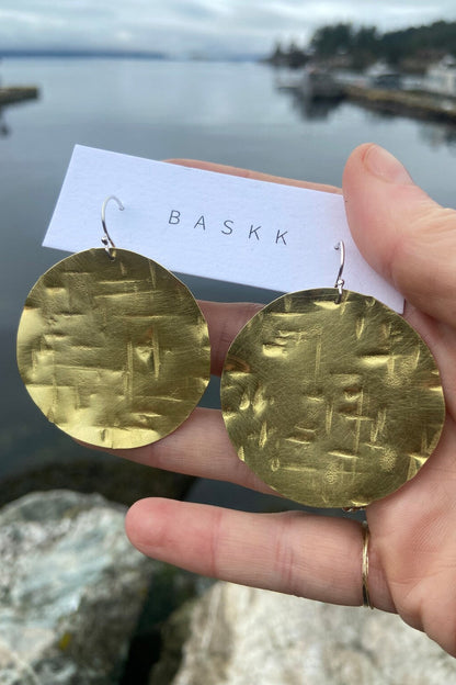 Cross Hatch Circle Dangles