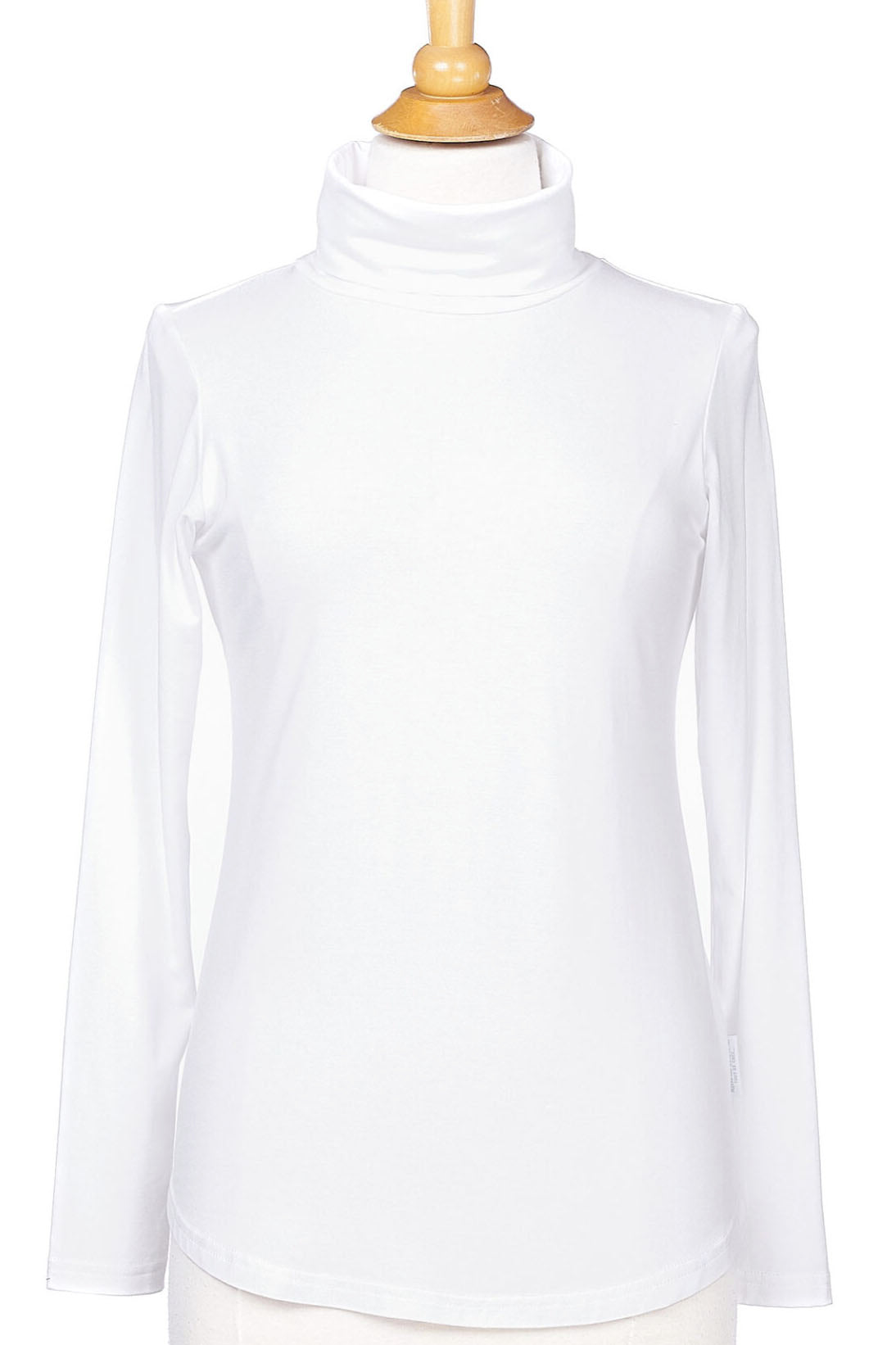 Iris Sweater by Rien ne se Perd, Snow, turtleneck, rounded hem, sizes XS to XXL, made in Quebec