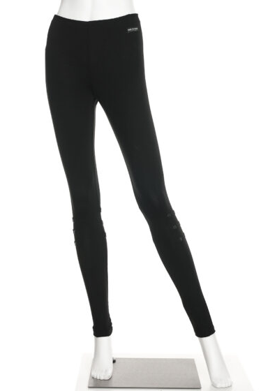 The Leonard Leggings by Rien ne se Perd in Black are show on a mannequin in front of a white background