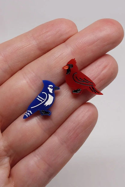 Lili1111 Blue Jay and Cardinal Earrings