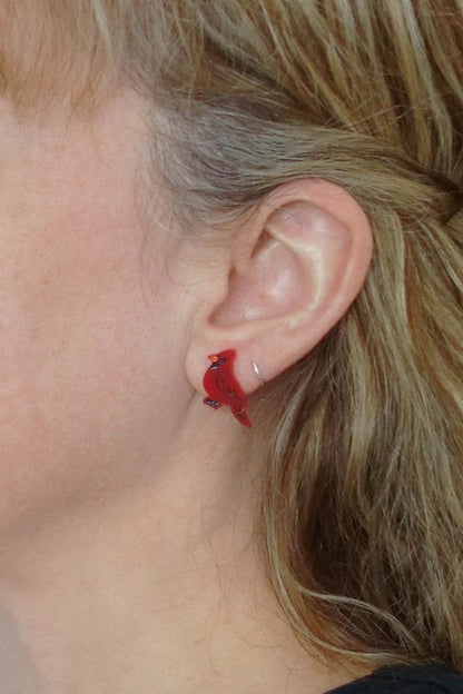 Lili1111 Blue Jay and Cardinal Earrings